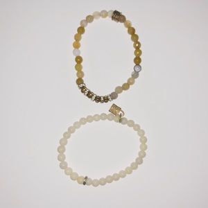 Cream beaded bracelet set